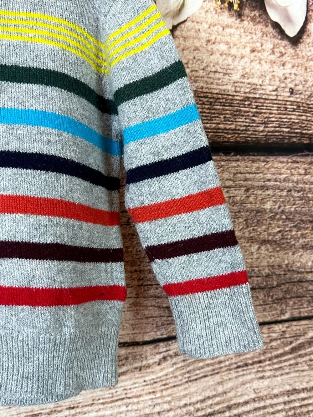 Toddler Boys Cotton Wool Multicolored Striped Knit Sweater Pullover